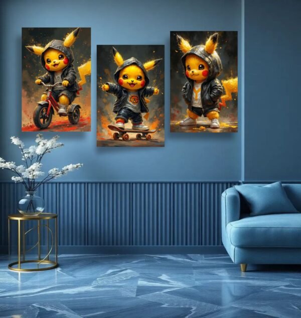 Metal Art Pikachu Wall Frame – 8x11 Inch Pokémon Wall Decor