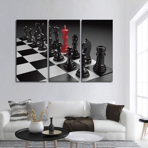 Chess Metal Wall Art Set – 8x11 Inches Each | Modern Game Room & Office Decor