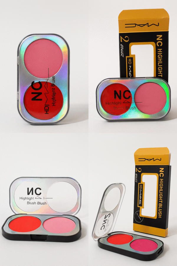HD MAC NC Highlight Blush – 2 Color Matte Finish Compact | Highlight Blush Makeup For Girls  - Image 3