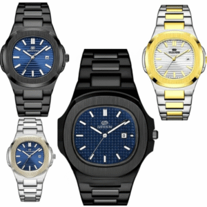 BESTWIN BW-137 Men's Luxury Quartz Watch Stainless Steel Watch – Classic Analog Display, Stainless Steel Strap, Waterproof Design, Ideal for Business and Casual Wear |Mans Watch (Without Box) 