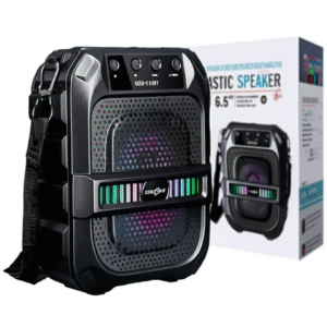 GTS-1191 10W Wireless Portable Bluetooth Speaker with 6.5" Subwoofer, FM Radio, 1200mAh Battery, Loud Volume, USB/AUX/TF Support, Belt Strap for Outdoor Travel, Party, Picnic, Camping Use