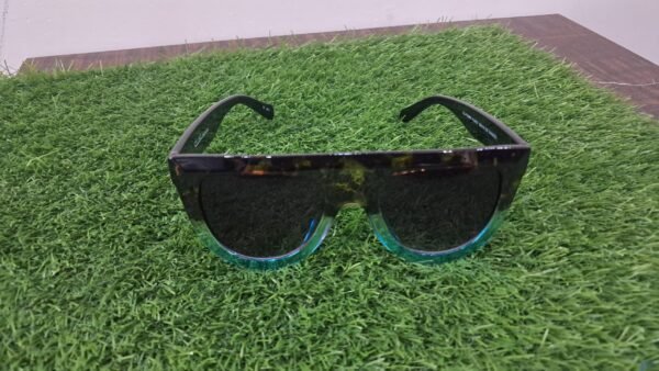 Gradient Oversized Square Sunglasses – Tortoiseshell & Aqua Blue - Image 5