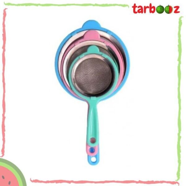 Colorful Stainless Steel Mesh Tea Strainer with Plastic Handle – Fine Sieve for Kitchen Use - Image 5