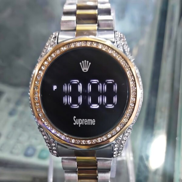 Women Watch Fashion Ladies Watches Full Diamond Touch Screen LED Digital Wristwatch | Stainless steel watch (With Box) - Image 2