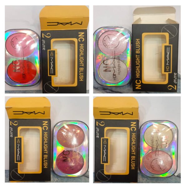 HD MAC NC Highlight Blush – 2 Color Matte Finish Compact | Highlight Blush Makeup For Girls  - Image 2