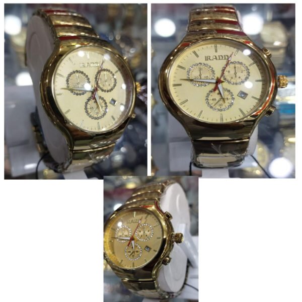 IRADD Men Watch Best Quality Watch For Men | Stainless Steel Watch For Men - IRADD Golden Watch - Cell Operated Watch - Analog Watch - IRADD Analog Watch - With Box - Image 6