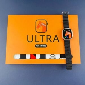 7 in 1 Ultra Smart Watch | 2.0" LCD | 7 Premium Straps | Bluetooth Calling | Wireless Charging | Heart Rate, GPS & Sleep Tracker - Multicolor Strap