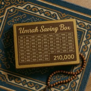 Umrah Saving Box - Box For Umrah Saving | Umrah Saving Box - Best Quality Umrah Saving Box - Umrah Saving Box Wooden Money Box for Umrah - 210,000