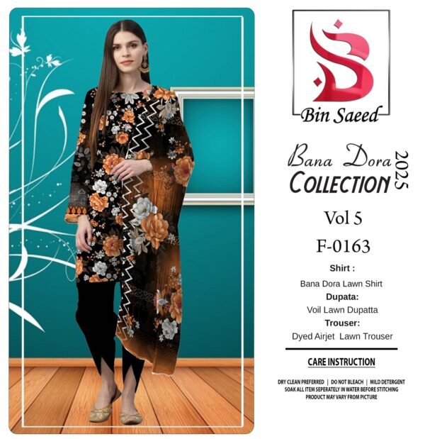 ✨ BINSAEED❤️  Bana Dora 3piece Unstitched Suit SUMMAER LAWN COLLECTION