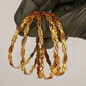 Luminous Gold Plated Bangles For Ladies | Girls – 6 Churiyan Bangles Gold Plated | 2.5 Inch With Beautiful Box | Gold Plated Bangles For Wedding | Special Occasion
