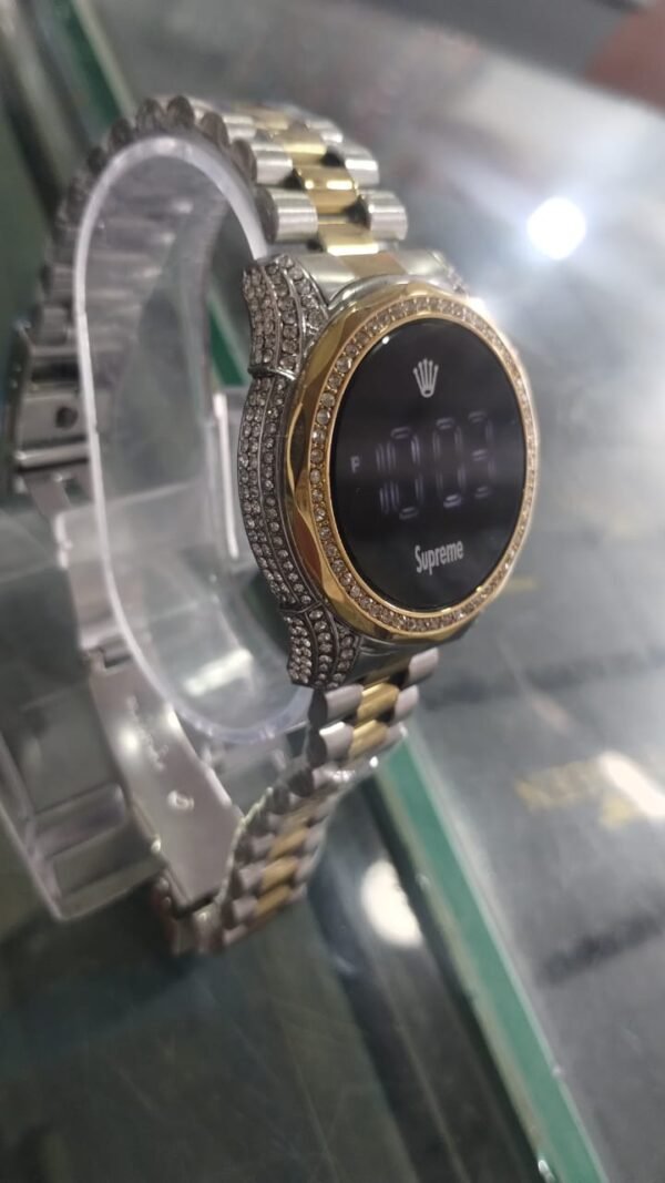 Women Watch Fashion Ladies Watches Full Diamond Touch Screen LED Digital Wristwatch | Stainless steel watch (With Box) - Image 4