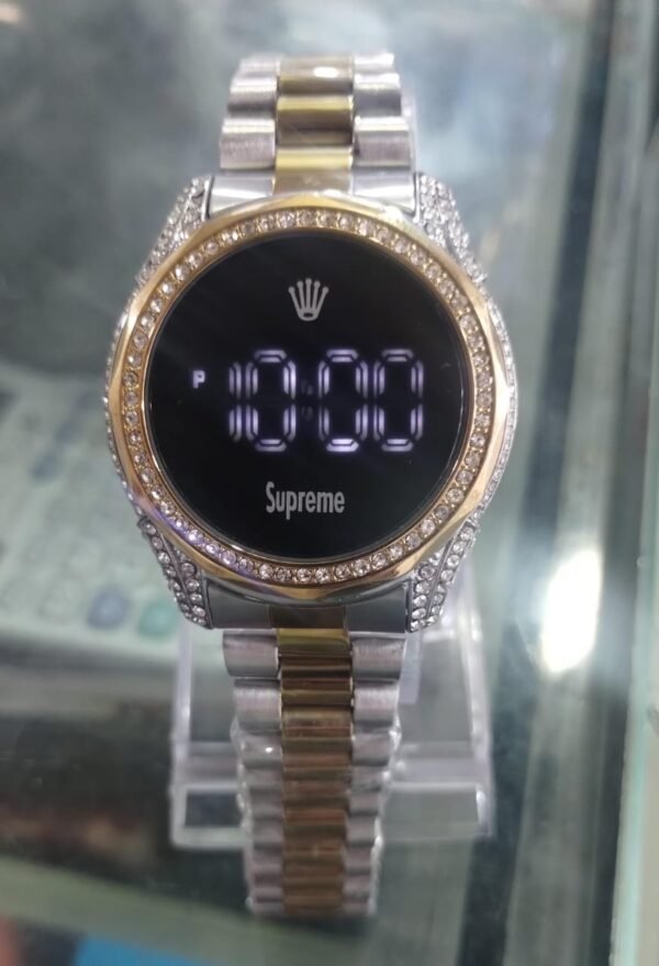 Women Watch Fashion Ladies Watches Full Diamond Touch Screen LED Digital Wristwatch | Stainless steel watch (With Box) - Image 6
