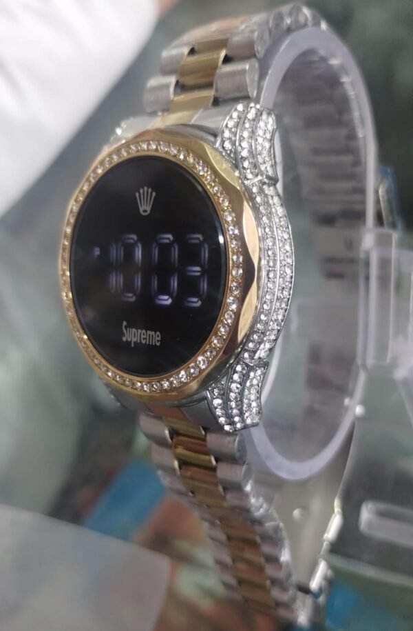 Women Watch Fashion Ladies Watches Full Diamond Touch Screen LED Digital Wristwatch | Stainless steel watch (With Box) - Image 7