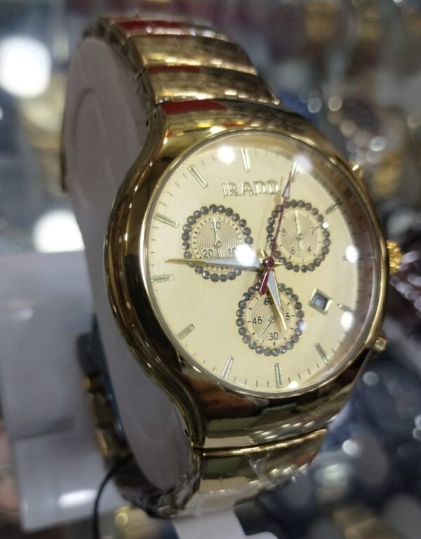 IRADD Men Watch Best Quality Watch For Men | Stainless Steel Watch For Men - IRADD Golden Watch - Cell Operated Watch - Analog Watch - IRADD Analog Watch - With Box - Image 3