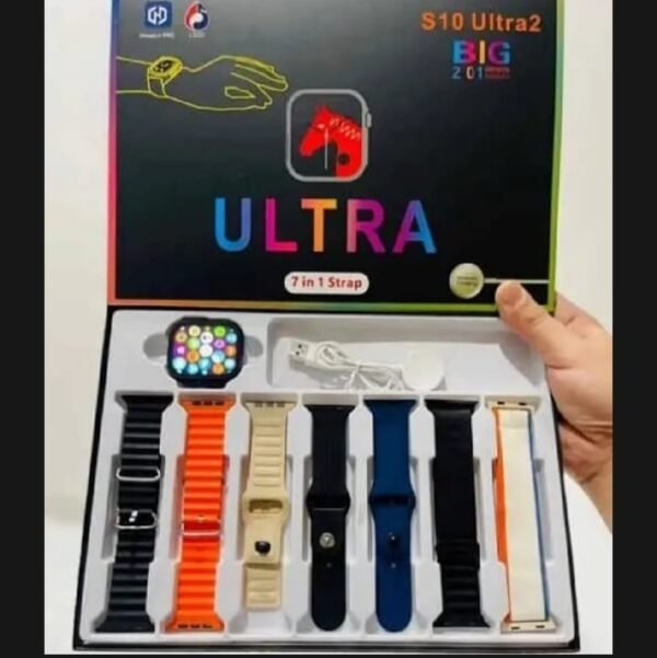S10 Ultra 2 Smart Watch for Kids & Adults | 7 Stylish Straps | Titanium Body | Magnetic Charger | Water Resistant - Image 4