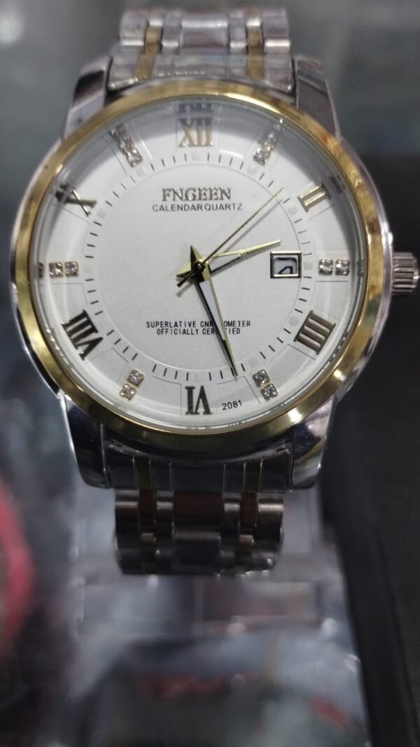 Original - Fngeen Men's Calendar Fashion Casual Business Watch - Waterproof Explosion Model - Stainless Steel Watch For Men - Quartz Watch - With Box - Image 5
