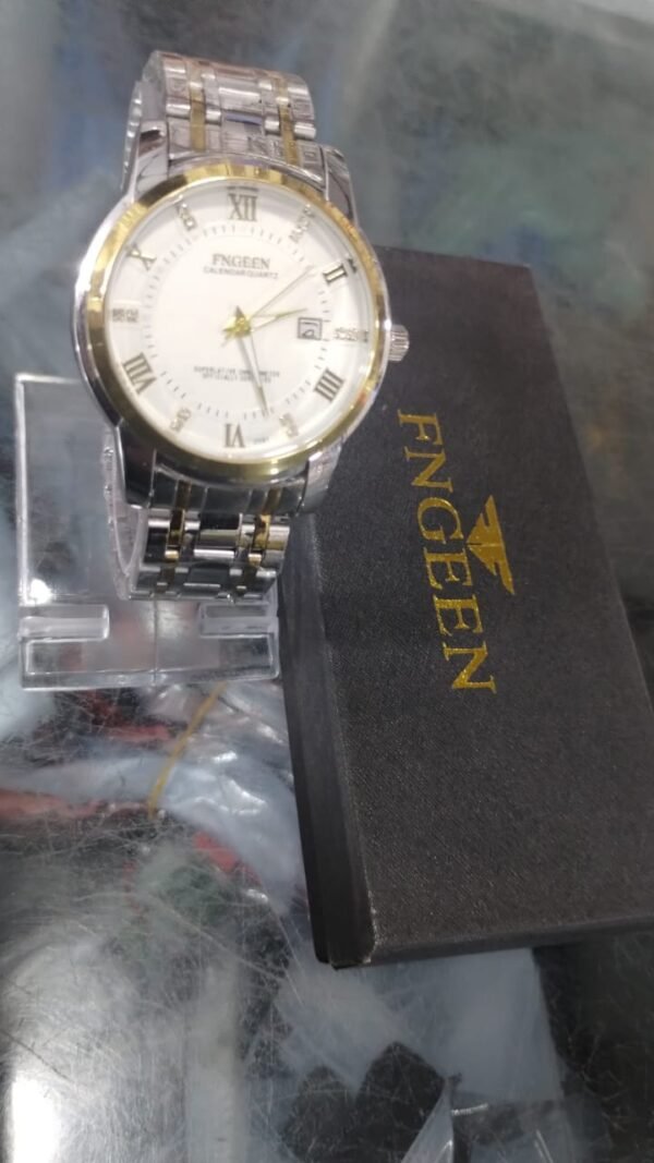 Original - Fngeen Men's Calendar Fashion Casual Business Watch - Waterproof Explosion Model - Stainless Steel Watch For Men - Quartz Watch - With Box - Image 4