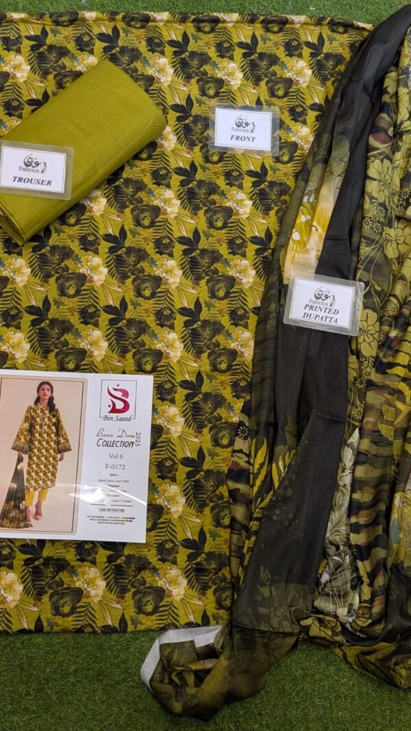 ✨ BINSAEED❤️  Bana Dora 3piece Unstitched Suit SUMMAER LAWN COLLECTION - Image 2