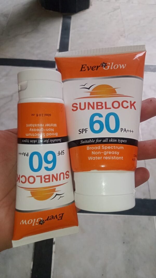 Ever Glow Whitening Sunblock SPF 60 – | Brightening & Broad Spectrum Protection | Sunblock | - Image 2