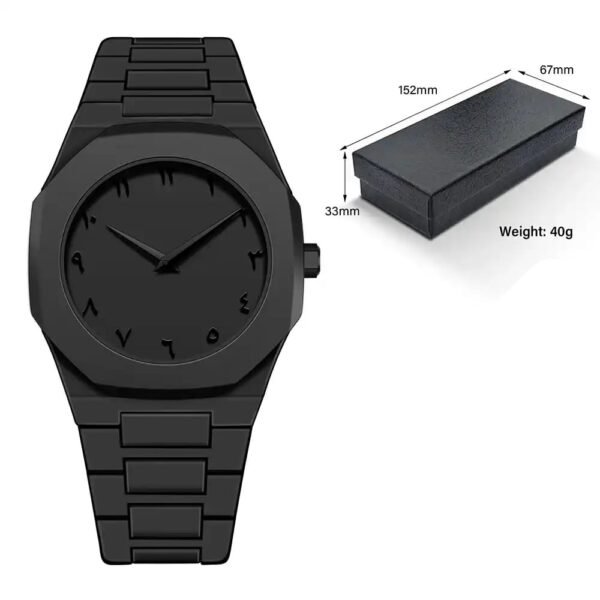 Full BLACK AURA Quartz Watch – Lightweight Design, , Premium Quality & Finish - Best Quality Analog Watch For Boys - Watch For Men | Full Black Color Watch - Image 2