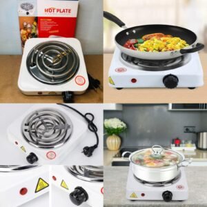 Electric Stove For Cooking - Hot Plate Heat Up In Just 2 mins - Easy to Clean -Metal Body (random color )