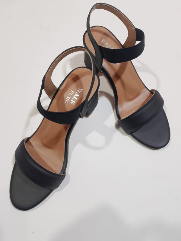 Women's Black Heel Sandals | Open Toe with Comfortable Strap Design – Black - Image 3