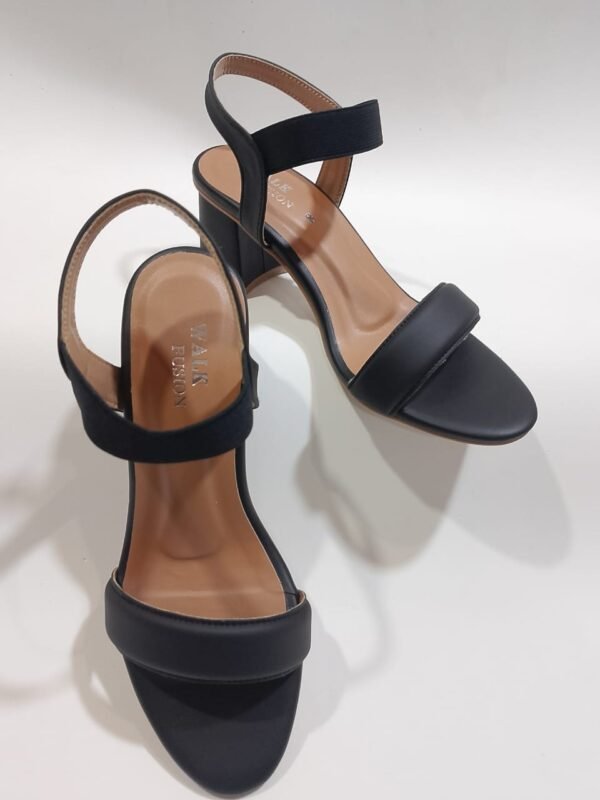 Women's Black Heel Sandals | Open Toe with Comfortable Strap Design – Black - Image 6