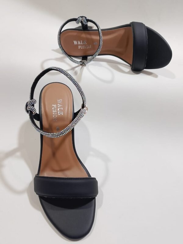 Women's Black Heel Sandals | Open Toe with Comfortable Strap Design – Black - Image 4