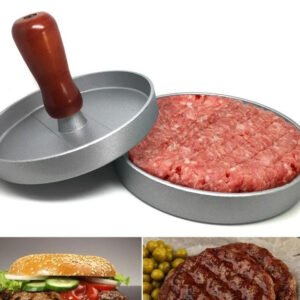 Stainless Steel Burger Press Patty Maker – Non-Stick Hamburger Mold with Papers for Perfect Shaped Burgers