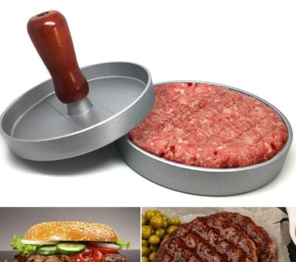 Stainless Steel Burger Press Patty Maker – Non-Stick Hamburger Mold with Papers for Perfect Shaped Burgers