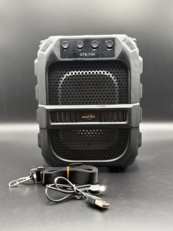 GTS-1191 10W Wireless Portable Bluetooth Speaker with 6.5" Subwoofer, FM Radio, 1200mAh Battery, Loud Volume, USB/AUX/TF Support, Belt Strap for Outdoor Travel, Party, Picnic, Camping Use - Image 10