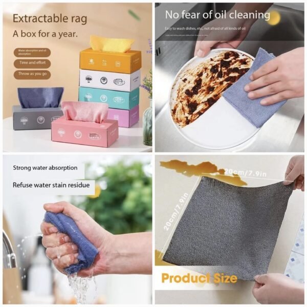 Microfiber Cleaning Cloths – 10-Piece Reusable Tissue Box for Dusting, Polishing & Household Cleaning - Micro Fiber Tissues - Cleaning Cloth - Image 4