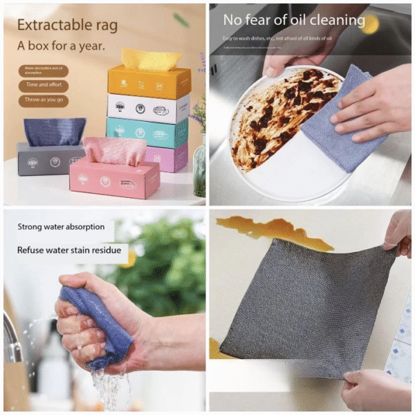 Microfiber Cleaning Cloths – 10-Piece Reusable Tissue Box for Dusting, Polishing & Household Cleaning - Micro Fiber Tissues - Cleaning Cloth - Image 3