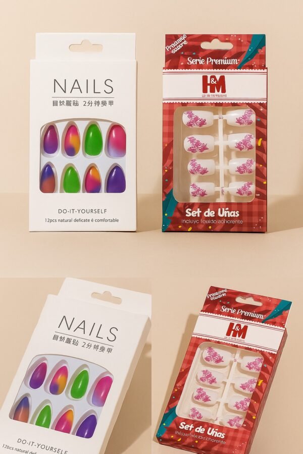 Artificial Press-On Nails Combo Set – Vibrant Colors & Trendy Designs | Reusable & Easy to Apply Nail Art Kit for All Occasions | Artificial Nails