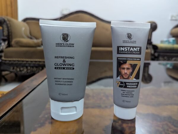 Men's Glow Facewash Bundle – Facewash + Whitening Cream Combo Set - Image 2
