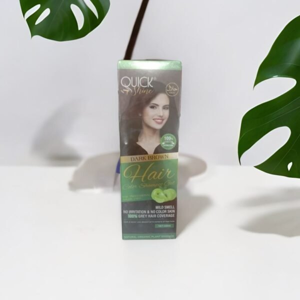 Quick Shine Hair Color Shampoo Gel Dark Brown (200ml) - Image 6