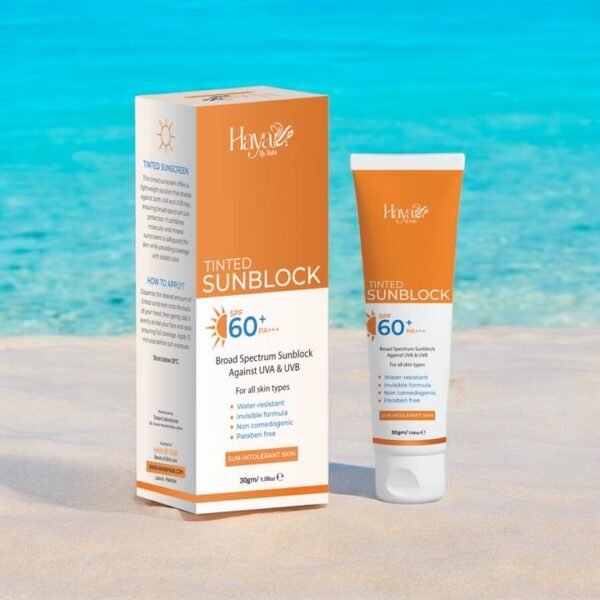 Haya Tinted Sunblock SPF 50 Broad Spectrum UV Protection with Natural Skin Tint, Lightweight & Non-Greasy Formula for All Skin Types write me description for this - Image 4