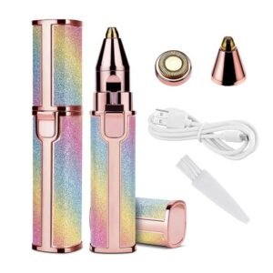 2 in 1 Electric Eyebrow Trimmer and Shaver, Flawless Hair Remover 2 in 1 Hair Remover Trimmer For Women, Flawless Facial Machine Razor, Painless Eyebrow Removal (Rechargeable)