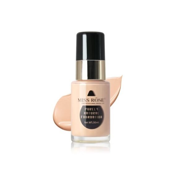Miss Rose Purely Natural Liquid Foundation – Professional Long-Lasting Make-Up for Flawless Coverage, Lightweight, Breathable, Smooth Finish, All Skin Types - 30 ML | Foundation - Image 6