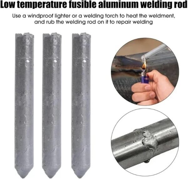 3Pcs Easy Melt Low Temperature Welding Rods – Aluminum Soldering Sticks for Metal Repair, Hole Filling & DIY Fixes - Image 4