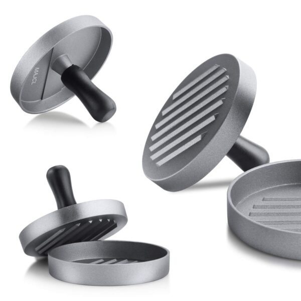 Stainless Steel Burger Press Patty Maker – Non-Stick Hamburger Mold with Papers for Perfect Shaped Burgers - Image 4