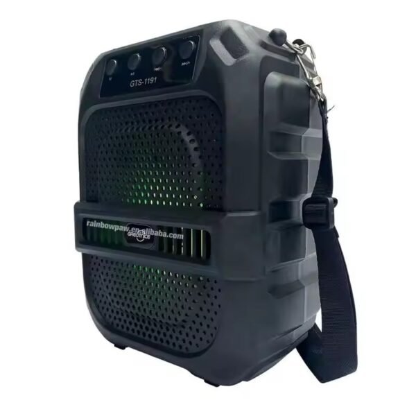 GTS-1191 10W Wireless Portable Bluetooth Speaker with 6.5" Subwoofer, FM Radio, 1200mAh Battery, Loud Volume, USB/AUX/TF Support, Belt Strap for Outdoor Travel, Party, Picnic, Camping Use - Image 7