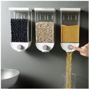 Wall-mounted Dry Food Dispensers For Organized Kitchens, Featuring Clear Containers -Random color | food storage box 1500 ml