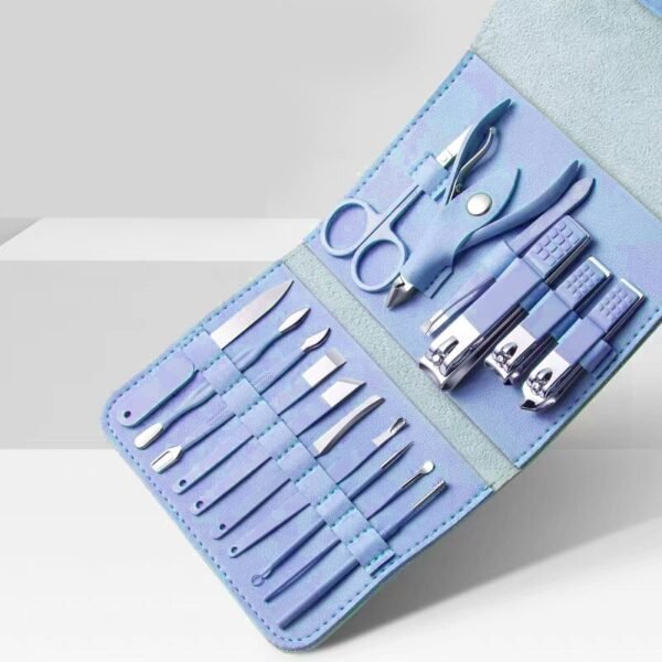Brandomatic Manicure Kit, 16-in-1, Nail Clippers, Cuticle Scissors, Nail Files, Nail Polish Remover - Random Color - Image 2