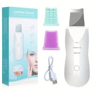 Rechargeable Ultrasonic Skin Scrubber – Deep Cleansing Facial Spatula & Blackhead Remover with Vibration & Peeling Modes