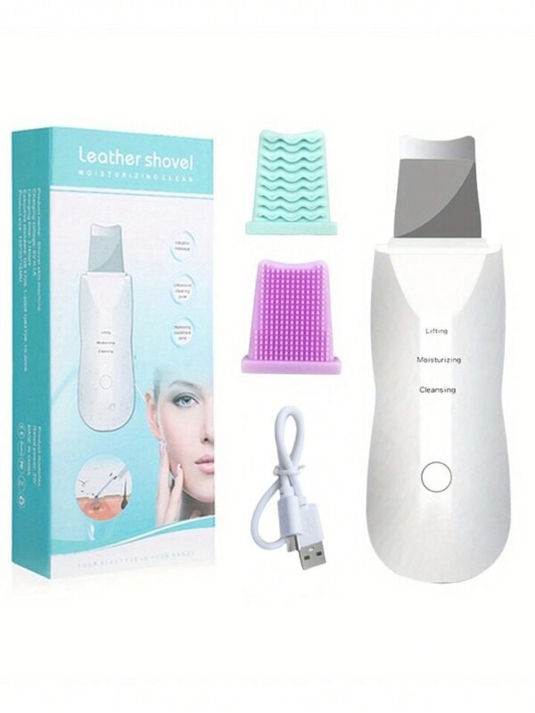 Rechargeable Ultrasonic Skin Scrubber – Deep Cleansing Facial Spatula & Blackhead Remover with Vibration & Peeling Modes