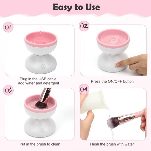 Electric Makeup Brush Cleaner Machine Gentle And Efficient Cleaning USB Powered Electric Scrubber Makeup Supply - Image 5
