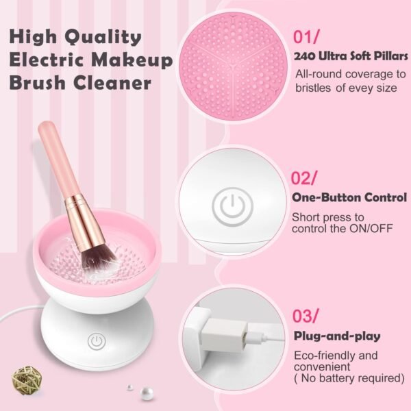 Electric Makeup Brush Cleaner Machine Gentle And Efficient Cleaning USB Powered Electric Scrubber Makeup Supply - Image 3