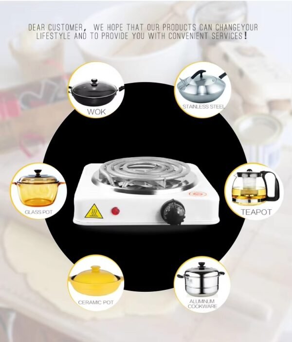 Electric Stove For Cooking - Hot Plate Heat Up In Just 2 mins - Easy to Clean -Metal Body (random color ) - Image 7