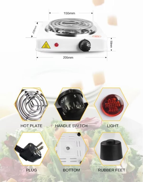 Electric Stove For Cooking - Hot Plate Heat Up In Just 2 mins - Easy to Clean -Metal Body (random color ) - Image 8